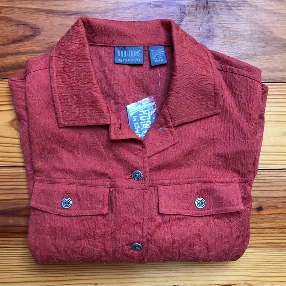 Chico’s Additions Orange Button Jacket, NWT, 0 - Picture 15 of 16